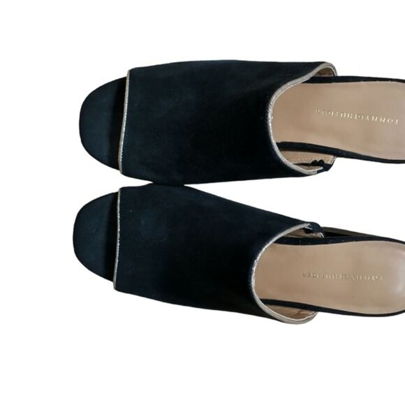 Tommy Hilfiger Sayna dressy open toe mules black with gold trim size 8 - Picture 4 of 12